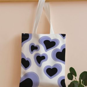 Blue Black Heart Tote