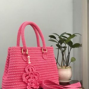 Pink Crotchet Bag