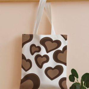 Brown Heart Tote